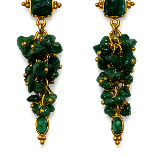 Solène Earrings | Green Onyx