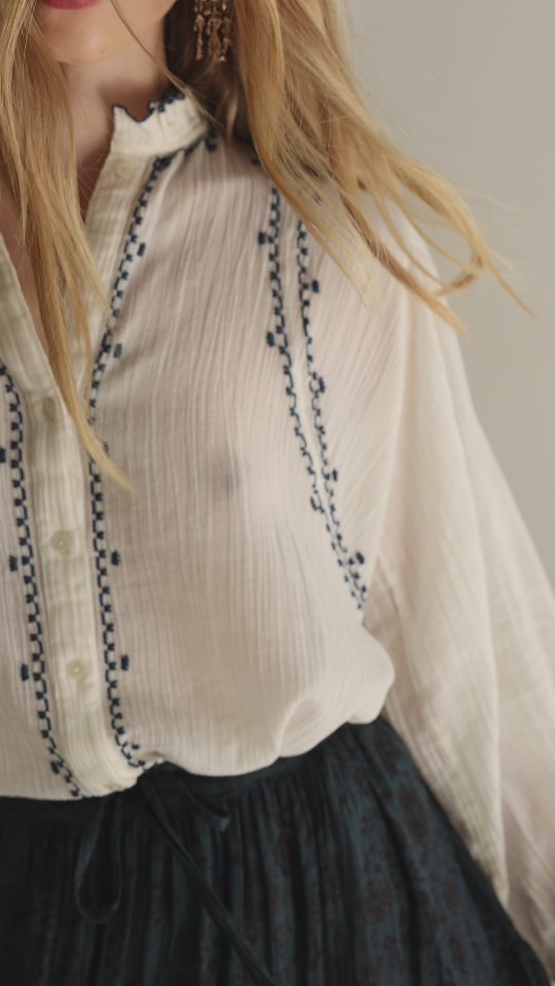 ladies white embroidered blouse
