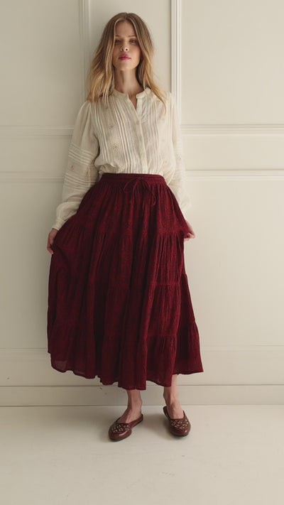Cotton mid skirt 